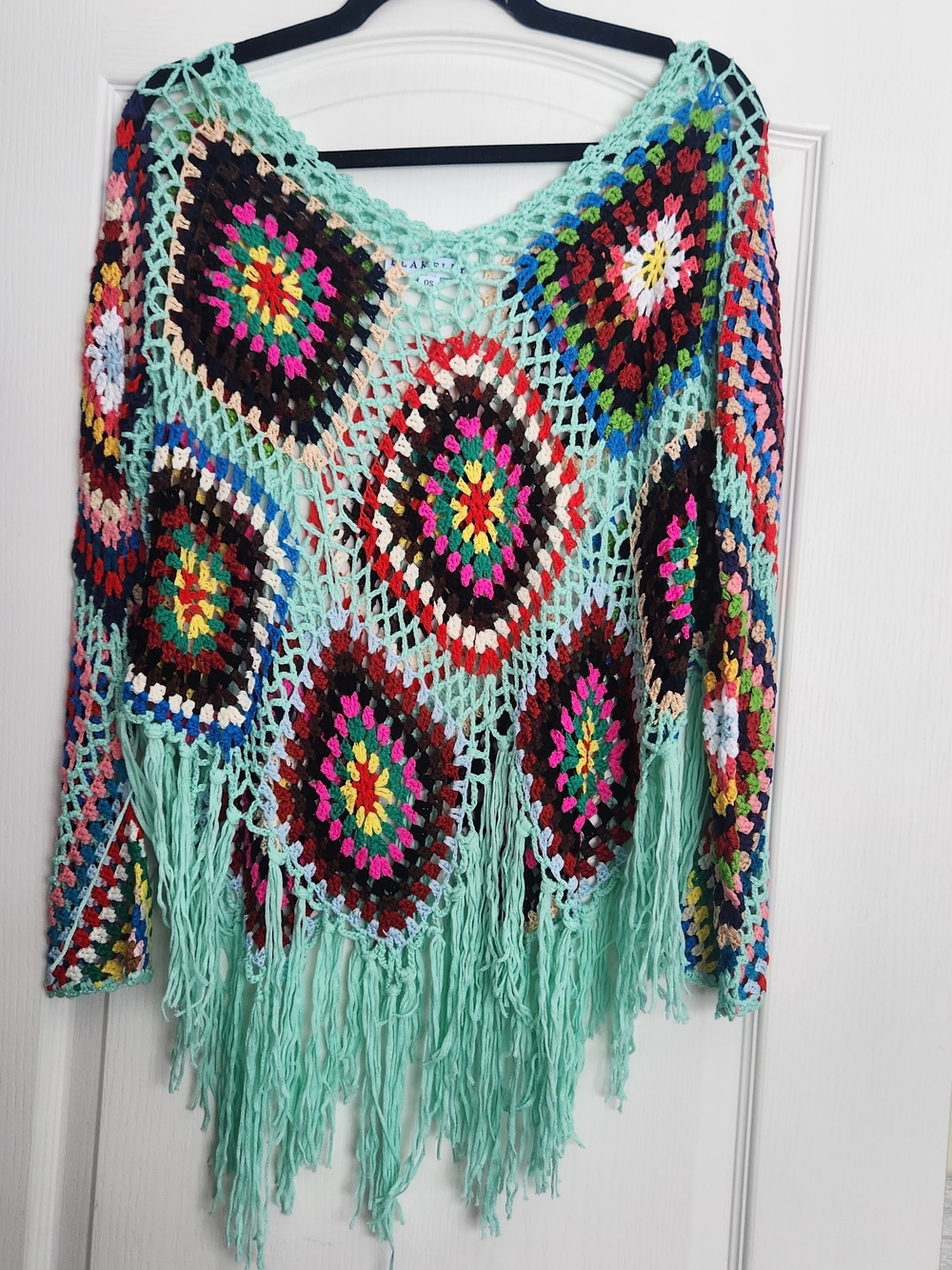 Blakeley Designs Crochet Fringe Top - Mint BNWOT